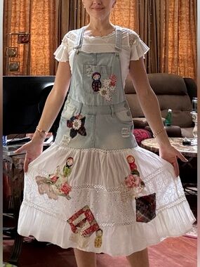 YMI  custom hand/ machine embroidered Light multicolor Embroidered Dress